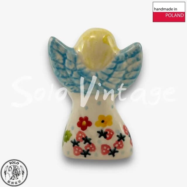 【SOLO 波蘭陶】波蘭製 Vena 波蘭陶 8CM 天使擺飾 裝飾 聖誕節 禮物 草莓童話系列