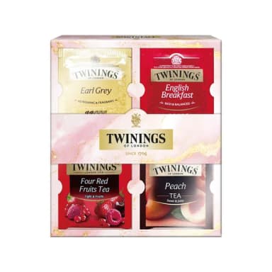 【Twinings 唐寧茶】沁夏綜合口味組 共32入(皇家伯爵/英倫早餐/香甜蜜桃/四紅果茶)