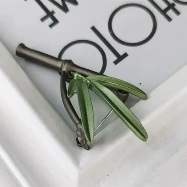 【Penny珮妮】韓版翠綠色竹子絲巾扣胸針別針(母親節 情人節 生日禮物 交換禮物 送女友 尾牙 新年 結婚)