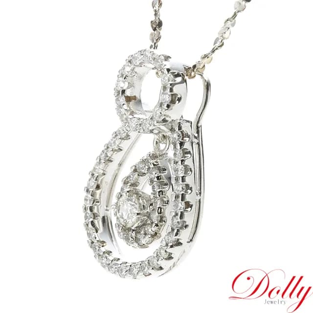 【DOLLY】0.40克拉 天然鑽石 F/VS2 18K金鑽石項鍊(母親節 長輩送禮 交換禮物首選)