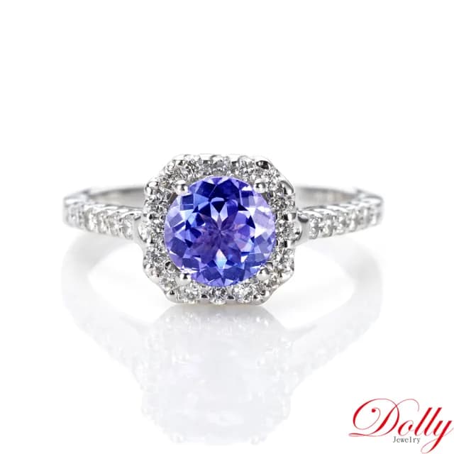 【DOLLY】1克拉 天然丹泉石14K金鑽石戒指(母親節 長輩送禮 交換禮物首選)