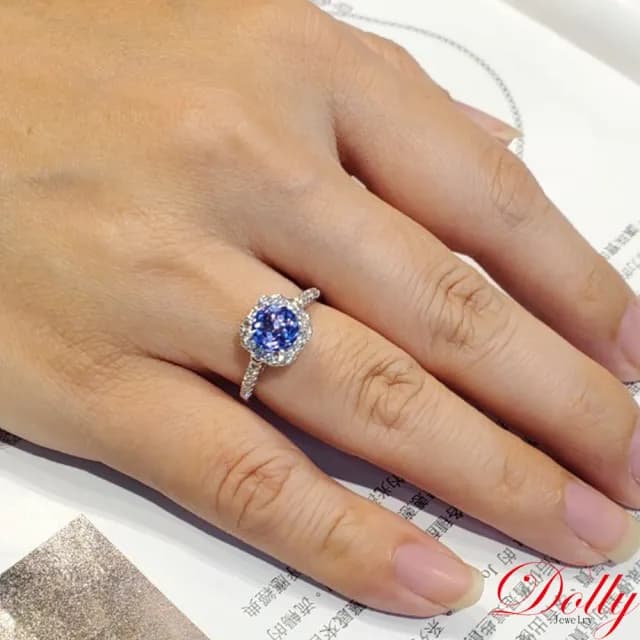 【DOLLY】1克拉 天然丹泉石14K金鑽石戒指(母親節 長輩送禮 交換禮物首選)