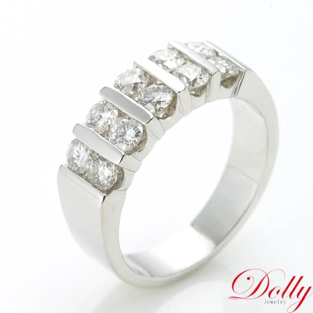 【DOLLY】1克拉 天然鑽石 F/VS2 14K金鑽石戒指(母親節 長輩送禮 交換禮物首選)