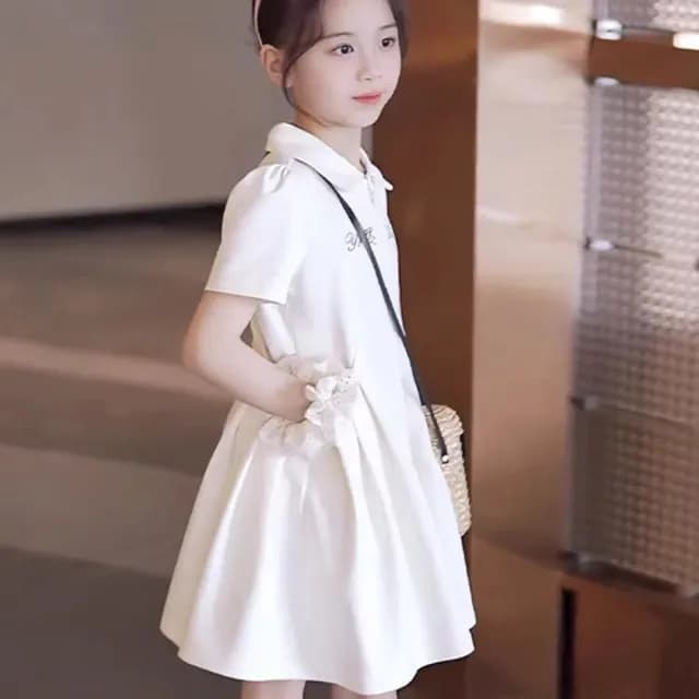 【小衣衫童裝】中大女童短袖POLO連身裙洋裝(1140502)