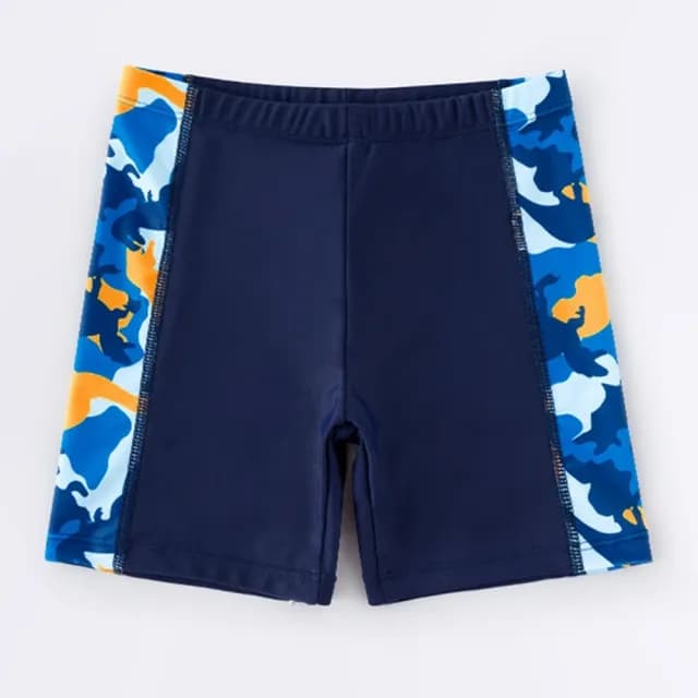 【橘魔法】大童 恐龍迷彩印運動插肩泳衣+泳褲(二件式 游泳課 學生泳衣 中性款 游泳 夏日 男童 兒童 童裝)