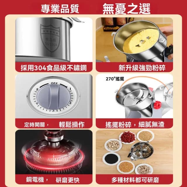 【YouPin】研磨機 家用多功能打粉機800g磨粉機大功率超細粉碎機(研磨機/粉碎機/磨粉機/咖啡機)