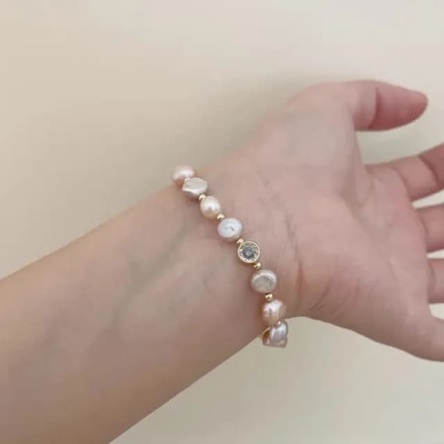 【Penny珮妮】天然淡水珍珠設計款輕奢手鍊(母親節 送女友 交換禮物  生日禮 情人節 尾牙 新年 結婚)