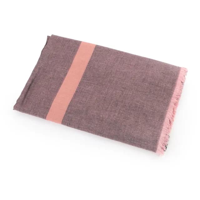 【BURBERRY 巴寶莉】經典格紋莫代爾羊毛圍巾_薄款(乾枯玫瑰色)