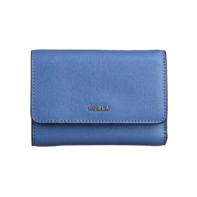 【FURLA 芙拉】FURLA BABYLON釦式多功能短夾(藍)