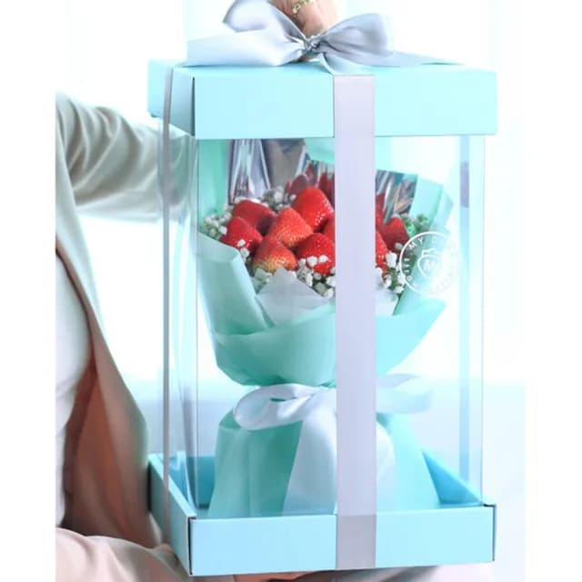 【My Dear草莓花束】經典蒂芬尼草莓花束生日禮盒組(水果花束/情人節/告白/生日禮物/超人氣花束/草莓)