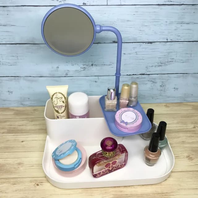 【金德恩】化妝品飾品 收納盒一組(附鏡子 桌面收納 收納架 保養品盒)