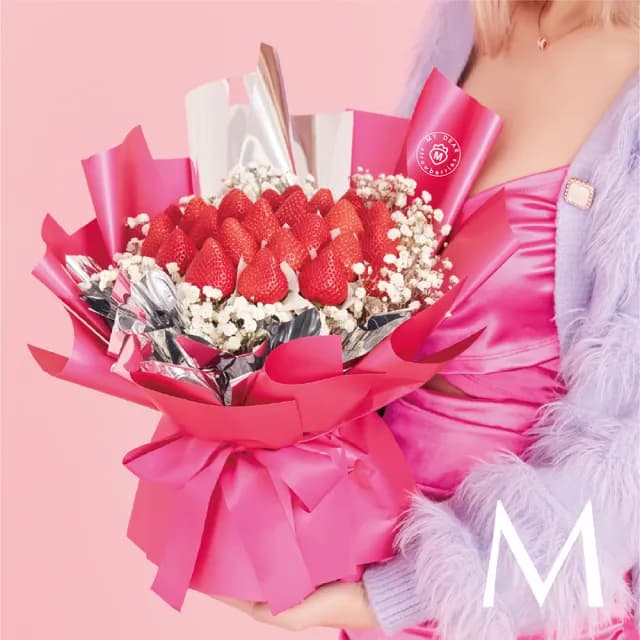 【My Dear草莓花束】Pink Star Valentine 大型草莓花束(水果花束/情人節/告白/生日禮物/超人氣花束/草莓)