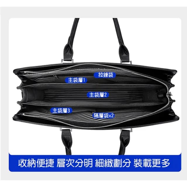 【BONum 博紐】父親節禮物 男仕商務休閒細紋三主袋兩用包加大款(公事包 型男 上班 休閒 商務 筆電)