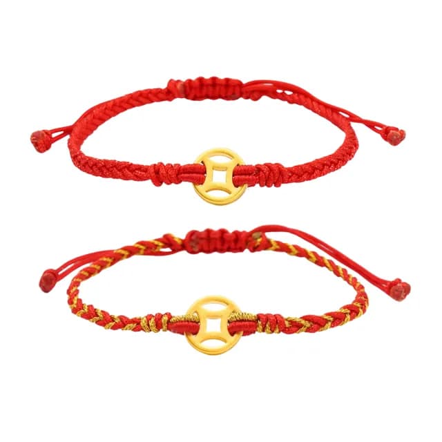 【金品坊】黃金手鍊一定有錢手繩 0.09錢±0.03(純金999.9、綁繩手鍊、黃金手繩)