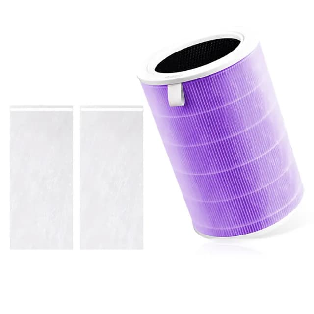 【綠綠好日】適用 小米 空氣淨化器 4lite 抗菌HEPA濾芯 複合 顆粒活性碳(紫色 抗菌版)