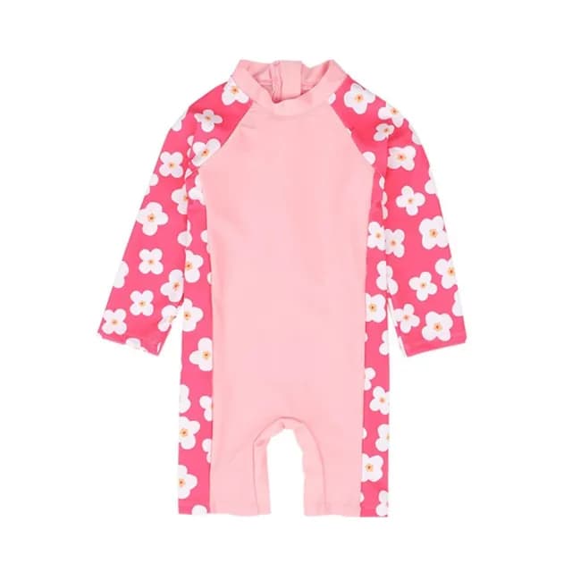 【Baby 童衣】女寶寶防曬泳衣 長袖連身泳裝 小清新泳裝 88522(共一色)