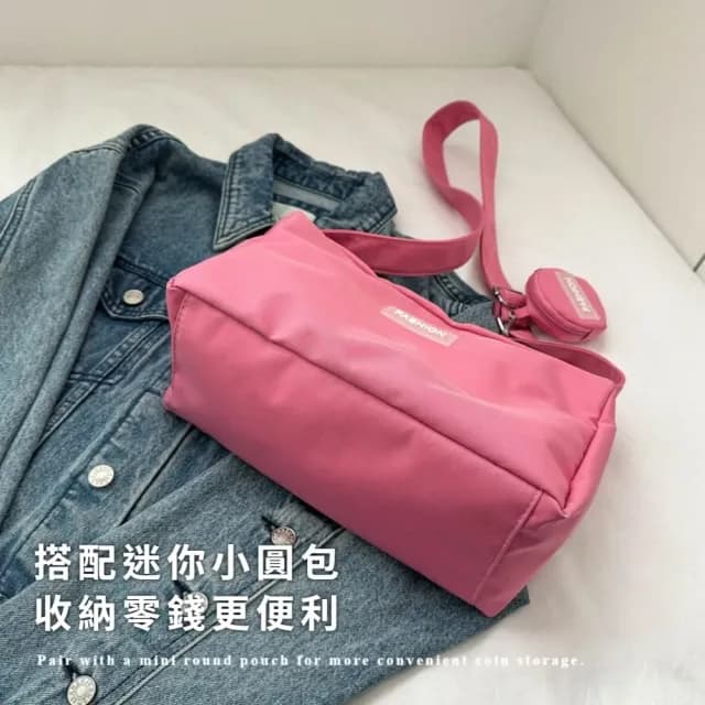 【自由穿搭】父親節禮物 夏日繽紛大膽色系單肩包-附小圓包(斜背包 側背 女 配件 斜跨包 側肩 大學生 通勤