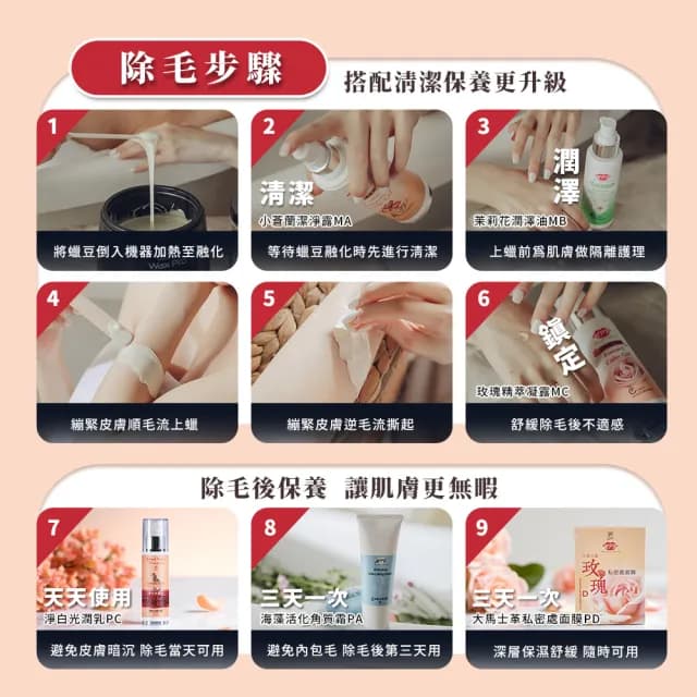 【MPB 巴黎小姐】私密處熱蠟除毛套組 奶油白+白柚(蜜蠟 鬍鬚 蠟豆 電動刀儀 脫毛膏 比基尼 母親節禮物)
