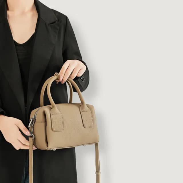 【Urban & Chic】父親節禮物 買包送夾 質感真皮波士頓兩用包/手提包/斜背包/肩背包(真皮包包 多色任選 買一