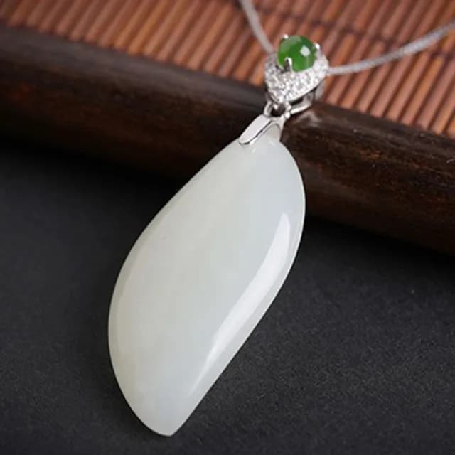 【MoonDy】飾品 項鍊 純銀項鍊 女生項鍊 和田玉項鍊 玉項鍊 天然玉石 抗敏感項鍊 新中式 古風 高級感