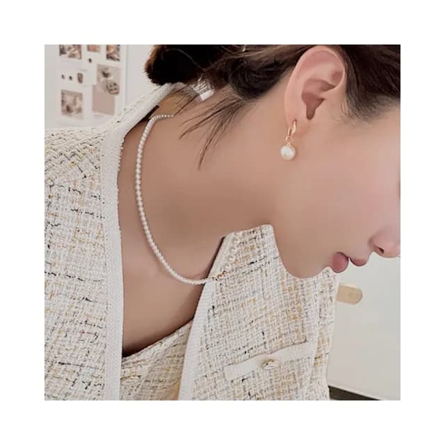 【Turquoise Jewelry】現貨~S925銀耳針高級感氣質金色圓圈垂墜式珍珠耳環(氣質優雅/不過敏)
