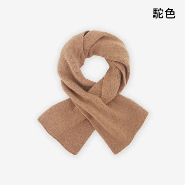 【VEDINA】100%純羔羊毛 純色簡約極暖純羊毛脖圍 18*76 cm(米白紫棕咖啡灰素色/圍脖圍巾)