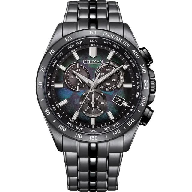 【CITIZEN 星辰】100週年限量宇宙幻彩 光動能電波手錶 七夕 情人節禮物(CB5878-56E)