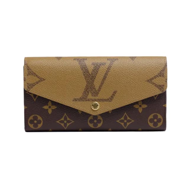 【Louis Vuitton 路易威登】SARAH 棕色 雙色經典老花 信封翻蓋長夾 錢包(M80726)