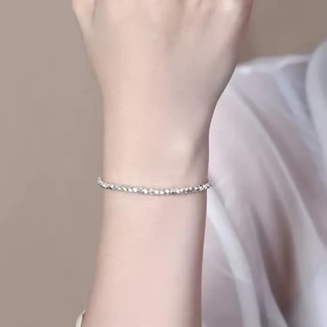 【氣質女生】999純銀不規則幾何手鍊(碎銀 幾兩 小眾 設計 輕奢 手環 閨蜜 送禮)