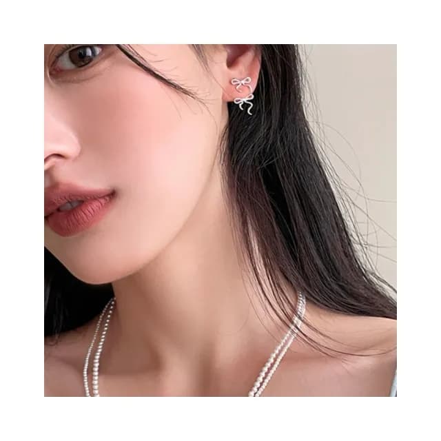 【Turquoise Jewelry】現貨~S925銀耳針浪漫芭蕾風甜美雙蝴蝶結耳環(送禮/甜美女孩/韓系飾品)
