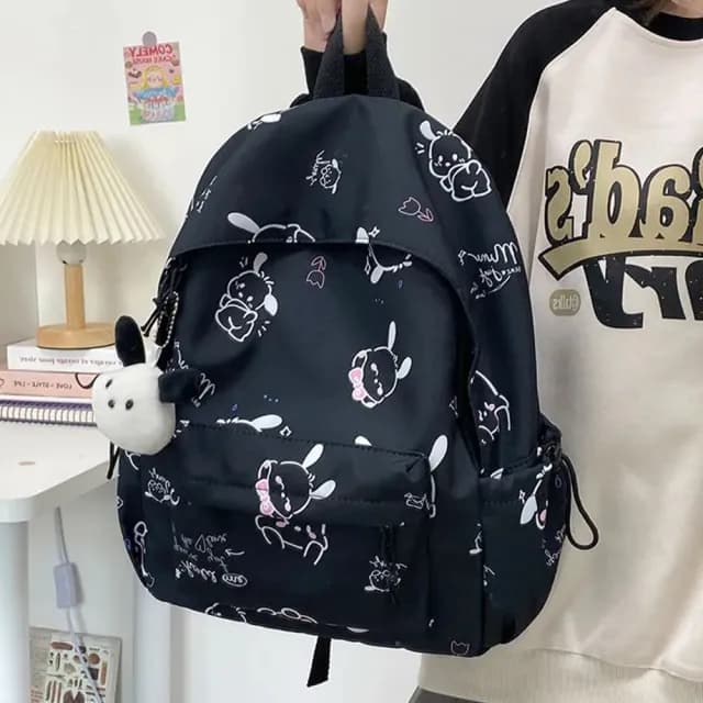【Starshop】父親節禮物 日系小狗印花輕量雙肩包 學院風背包 學生書包 後背包 戶外旅行背包 休閒包 女生包