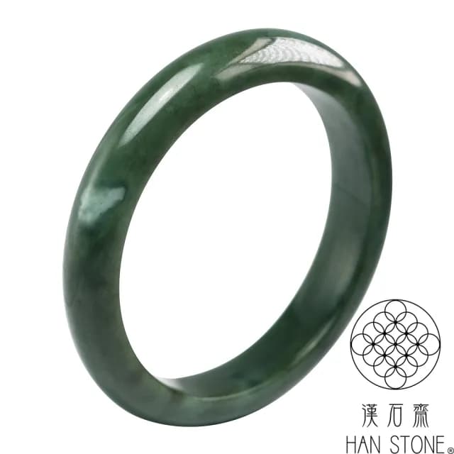 【漢石齋】情人節禮物 天然翡翠A貨 手鐲玉鐲 飄花種(手圍17.8/版寬10.8mm)