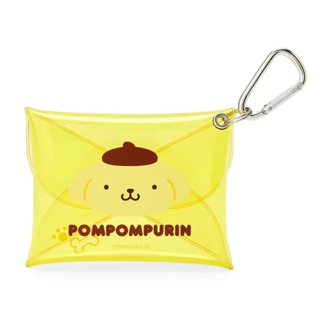 【SANRIO 三麗鷗】情人節禮物 PVC迷你透明收納包 零錢包（附扣環）布丁狗