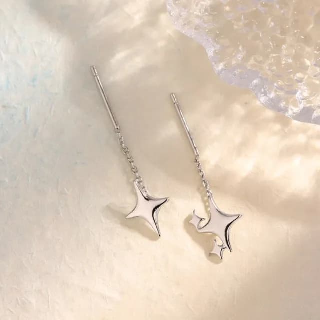 【光芒四射】不對稱芒星耳線耳環1對(流蘇 耳墜 飾品 耳飾 耳針 耳釘 首飾 垂墜耳環 情人節 送禮物)