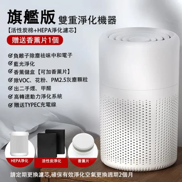 【宅造印象】空氣清淨機 桌上型 負離子 除甲醛 淨化器 USB插電使用(空氣淨化器 空氣濾清器 臭氧機)