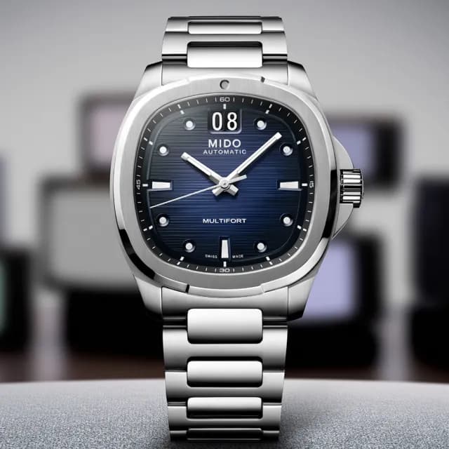 【MIDO 美度】Multifort 先鋒系列TV大日期窗機械錶-漸層藍/40mm 禮物 送禮 推薦(M0495261104100)