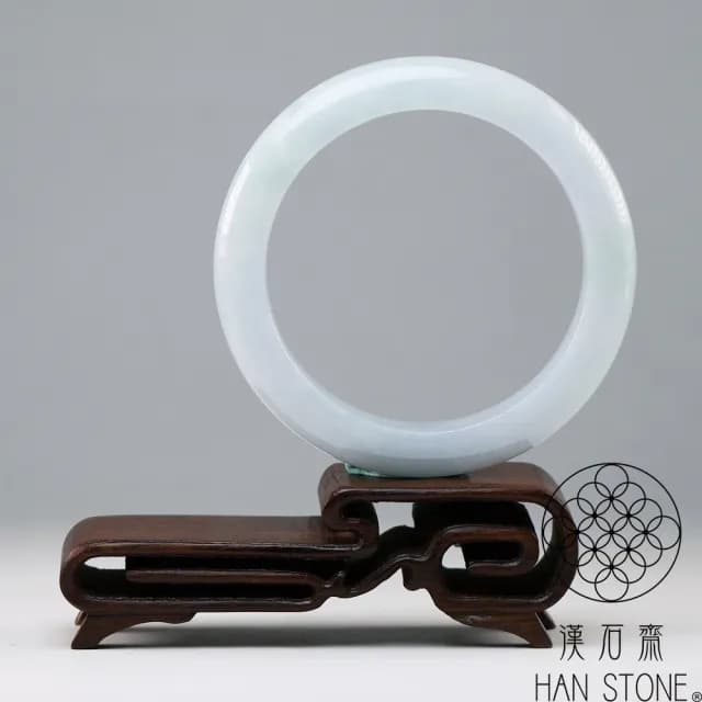 【漢石齋】情人節禮物 天然翡翠A貨 手鐲玉鐲 飄花種 福 利 品(手圍16.2/版寬10.2mm)