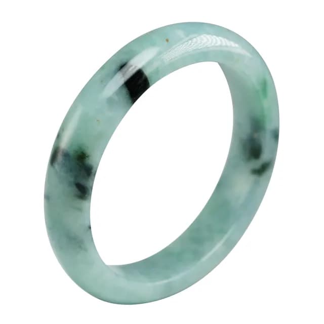 【漢石齋】情人節禮物 天然翡翠A貨 手鐲玉鐲 飄花種 福 利 品(手圍18.6/版寬13.6mm)