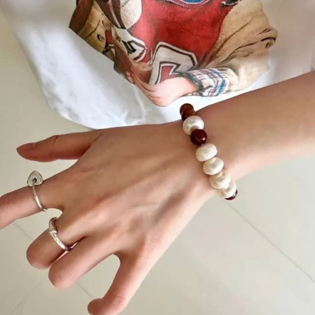 【Penny珮妮】天然庫克珍珠手鍊10mm(母親節 送女友 送閨蜜 交換禮物 情人節 生日 尾牙 新年 結婚)