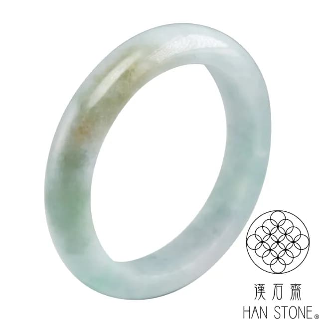 【漢石齋】情人節禮物 天然翡翠A貨 手鐲玉鐲 三彩種(手圍17.6/版寬12.7mm)