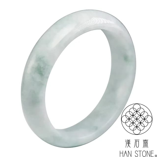 【漢石齋】情人節禮物 天然翡翠A貨 手鐲玉鐲 飄花種 福 利 品(手圍18.6/版寬15.7mm)