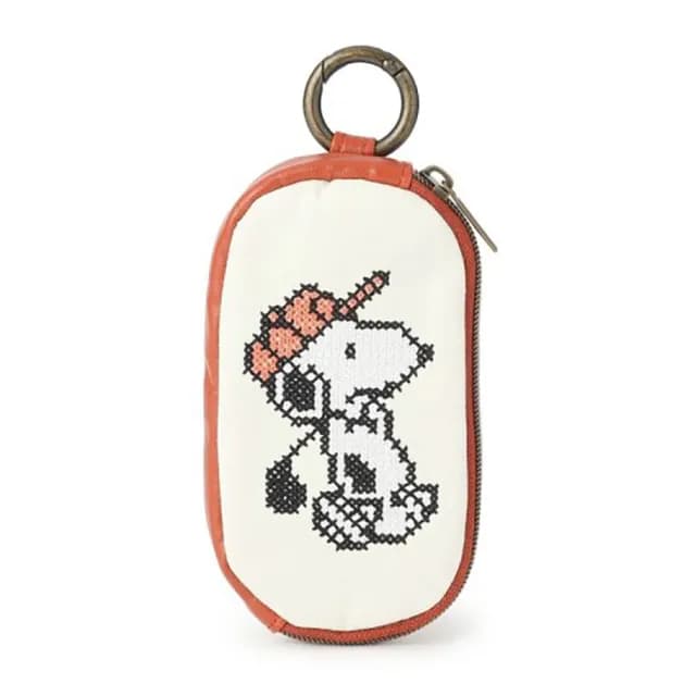 【Kamio】情人節禮物 Snoopy 史努比 皮質鑰匙包 零錢包 高爾夫 十字繡