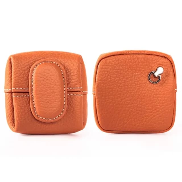 【手掌系】雙11 溫潤焦糖風頭層牛皮壓扣小錢包(真皮 零錢包 硬幣包 收納包 隨身袋 鑰匙包 卡片 