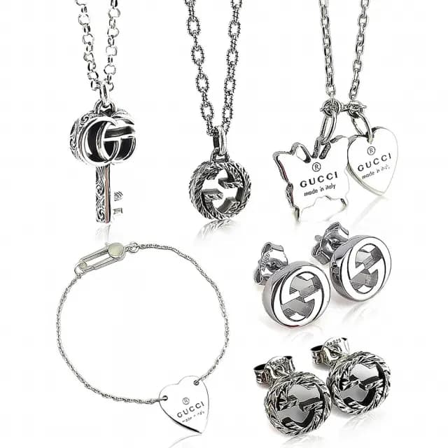 【GUCCI 古馳】925純銀雙G墜飾手鍊/項鍊(10款任選)