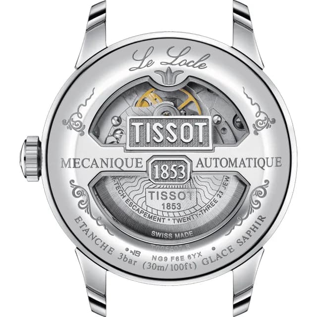 【TISSOT 天梭】Le Locle 力洛克80小時動力儲存機械錶-藍/39mm 七夕 情人節禮物(T0064071104300)
