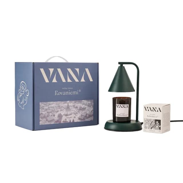 【VANA】村幾何款香氛融蠟燈禮盒-森林綠(東方木質調/美食辛香調)