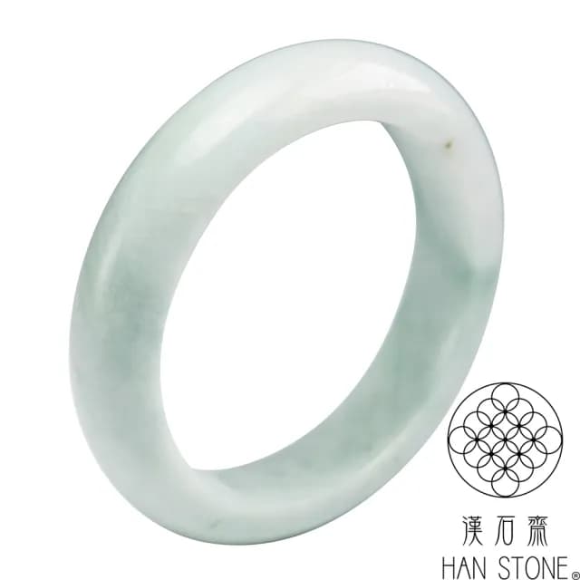 【漢石齋】情人節禮物 天然翡翠A貨 手鐲玉鐲 飄花種 福 利 品(手圍17.6/版寬14.4mm)