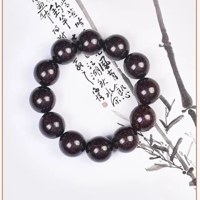 【滿天金星】小葉紫檀12顆平安串(光澤油潤 木質佛珠 手鍊 手珠 念珠 飾品 手環 開運招財 避邪 國風 盤玩)