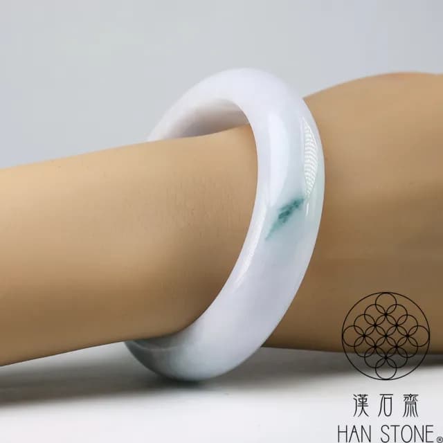 【漢石齋】情人節禮物 天然翡翠A貨 手鐲玉鐲 三彩種 福 利 品(手圍17.8/版寬15.9mm)