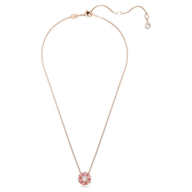 【SWAROVSKI 施華洛世奇】Idyllia 鏈墜 混合式切割 花朵 藍色/粉紅色(2色任選_情人節禮物)